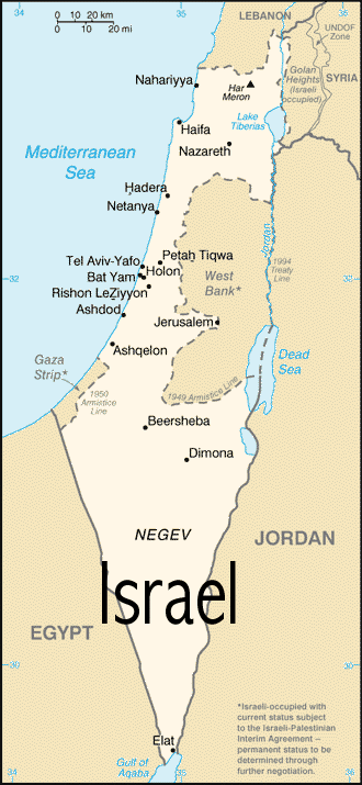 Map of Israel - Print for easier reading.